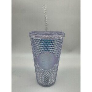 Starbucks 2023 Studded Iridescent Unicorn Bling Clear Cold Cup Tumbler 16 oz